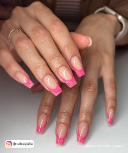 Hot Pink Nail Tips
