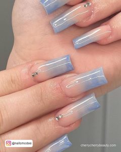 Icy Winter Color Acrylic Nails