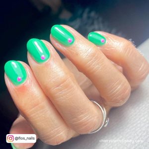 Light Green And Pink Nails