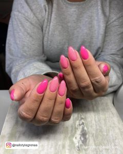 Light Neon Pink Nails