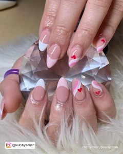 Light Pink French Tip Almond Nails