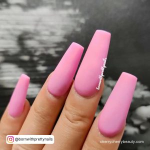 Light Pink Matte Coffin Nails