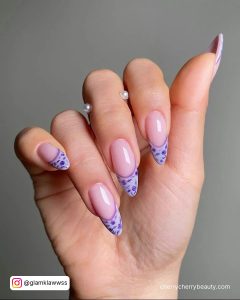 Light Purple Acrylic Nails With French Tips
