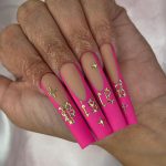Long Birthday Nail Ideas With Pink Tips