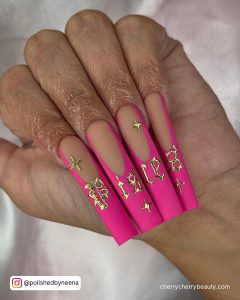 Long Birthday Nail Ideas With Pink Tips