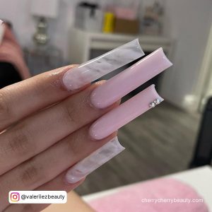 Long Light Pink Nails