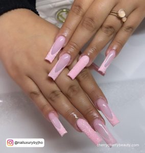Long Nail Designs Pink