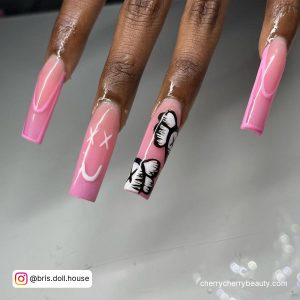 Long Pink Ombre Nails