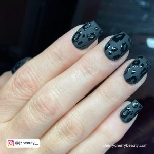 Matte And Glossy Black Nails