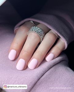 Matte Pastel Pink Nail Polish For Short Nails