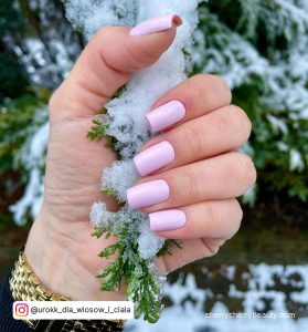 Matte Pastel Pink Nails In Square Shape