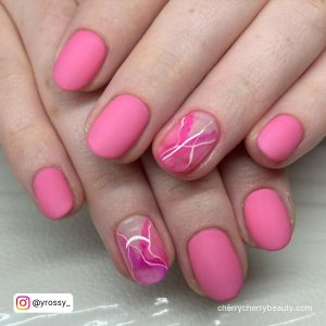 Matte Pink Nail Art