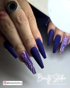 Matte Purple Acrylic Nails