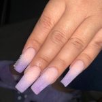 Medium-Length Square Glitter Ombre Acrylic Nails
