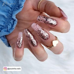 Nail Art Pink And Gold