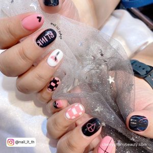 Nail Designs Black And Pink