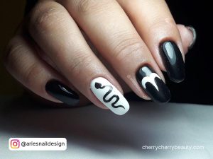 Nail Designs For Birthdays In Black And White
