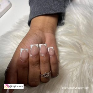Natural Looking Acrylic Nails With White Tips