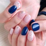 Navy Blue And Silver Nail Designs For Short Nails