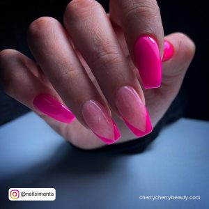 Neon Pink Gel Nails