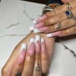 Nude Acrylic Nails Coffin With Extra Long Length