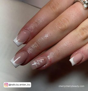 Nude Acrylic Nails Ideas With White Tips