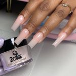 Nude Acrylic Nails In Coffin Shape