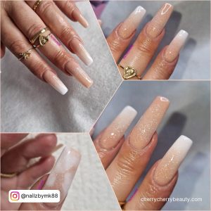 Nude Ombre Acrylic Nails White White