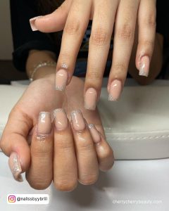 Nude Pink And White Nails