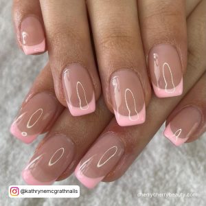 Pastel Pink Gel Nail Polish With French Tips