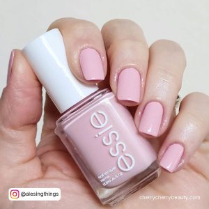 Pastel Pink Gel Nails In Square Shape