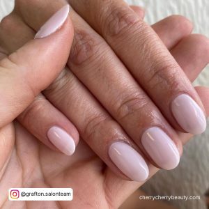 Pastel Pink Nail Designs In Almond Shape