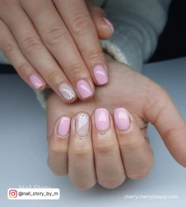 Pastel Pink Nails Short In Square Shape