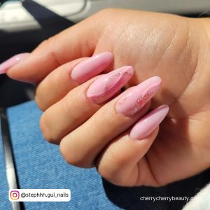 Pink Acrylic Almond Nails