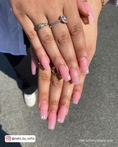 Pink Acrylic Coffin Nails