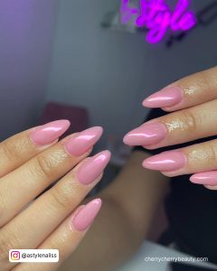 Pink Almond Acrylic Nails