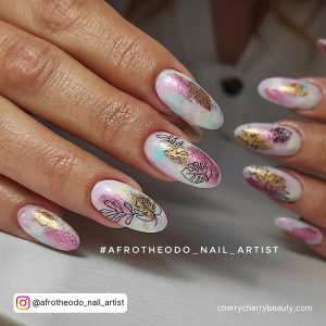 Pink And Gold Nail Ideas