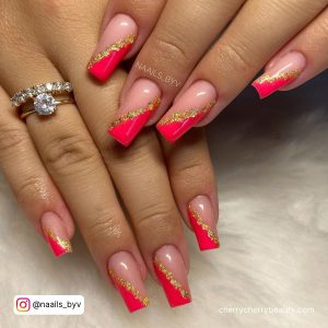 Pink And Gold Nails Ideas