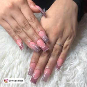 Pink And Grey Ombre Nails