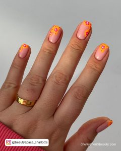 Pink And Orange Nails For Short Length