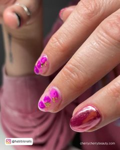 Pink And Purple Chrome Nails For Short Nails