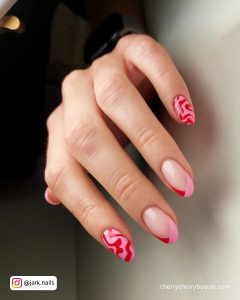 Pink And Red French Tip Nails