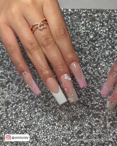 Pink And White Nails French Tip