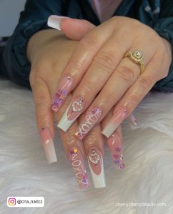 Pink And White Nails Ombre