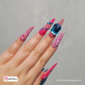 Pink Baddie Acrylic Nails Ideas