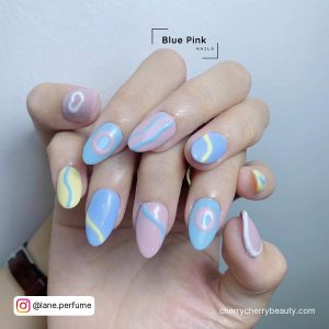 Pink Blue Nails