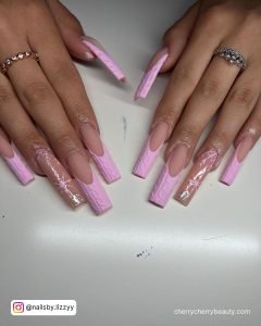 Pink Christmas Nail Designs With French Tips