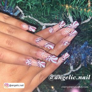 Pink Christmas Nails Designs In Toffee Design