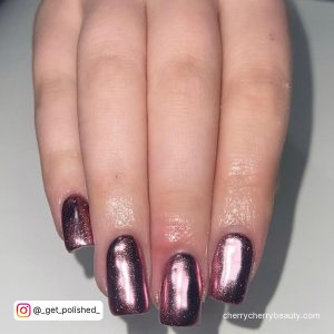 Pink Chrome Nail Designs With Glitter
