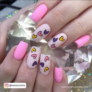 Pink Cute Matte Acrylic Nail Designs